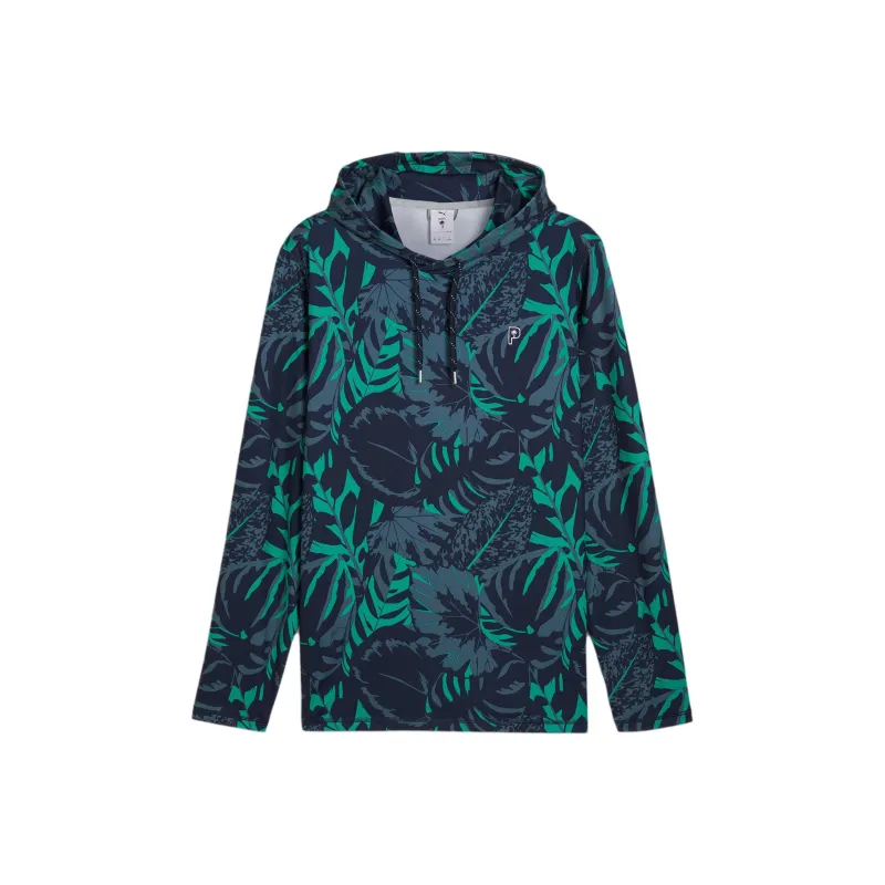 PUMA PALM TREE CREWCLOUDSPUN Palm Glitch MATTR Sweatshirt Men Dark Navy   Shiny Green-0