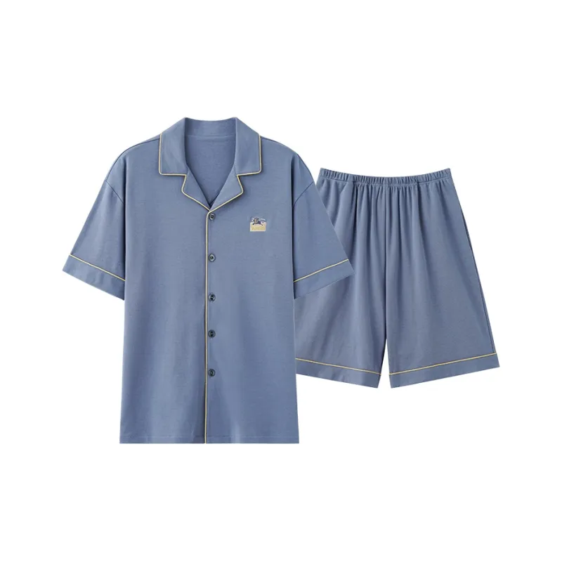 FENTENGCARE Pajama Set Men's Peacock Blue-0