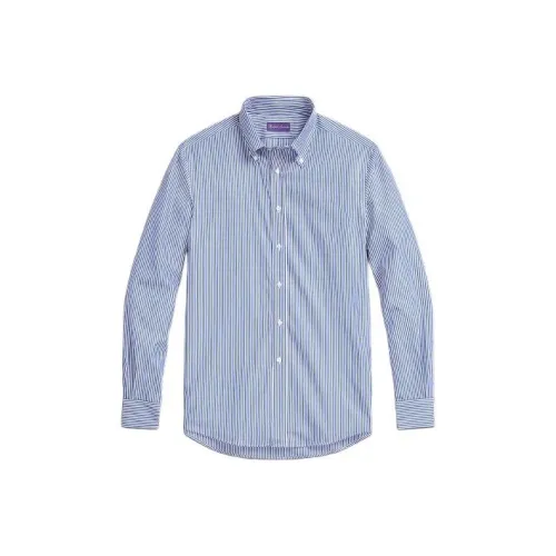 Ralph Lauren Purple Label Bengal Stripe Poplin Shirt Men's Blue
