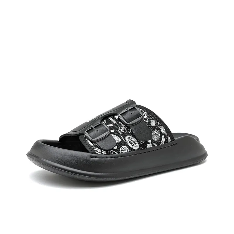 ΛOLUNKΛ Rubber Sole Slip Resistant Abrasion Resistant Slide Slippers Men's-1