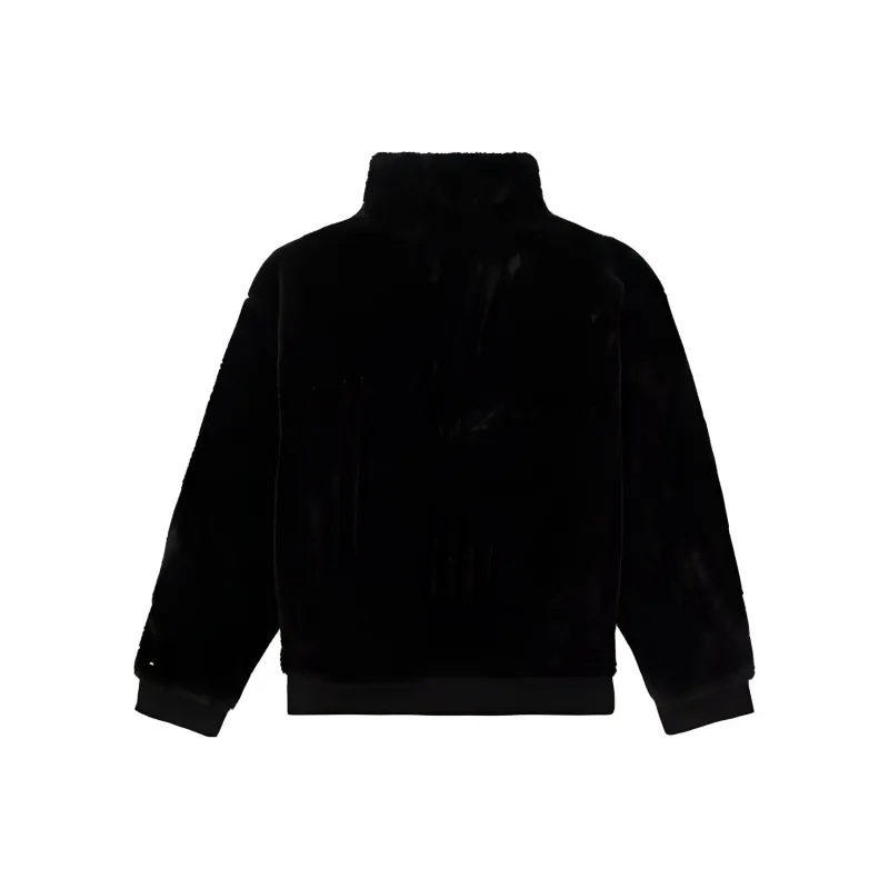 Tommy Hilfiger Faux Fur Hoodie Tops Dark Jackets Coats Women's Black-1