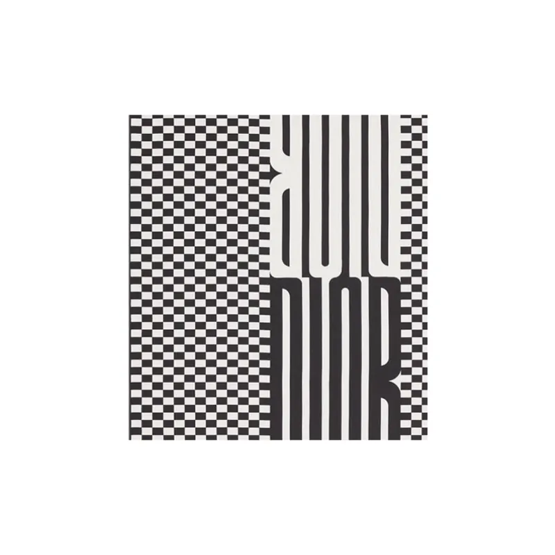 DIOR Silk Scarves Unisex Black White-2