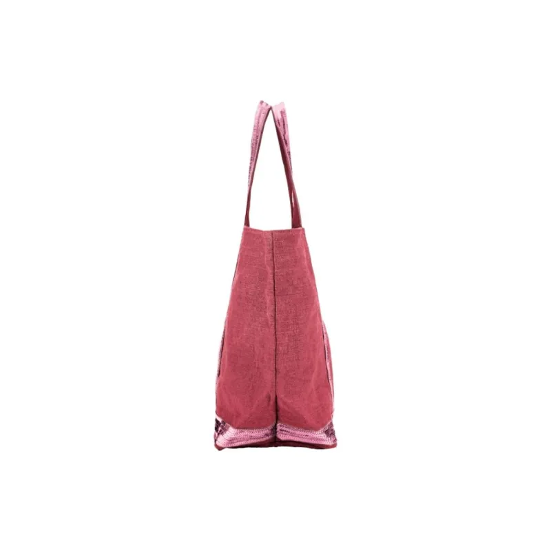 Vanessa Bruno Linen Tote Bag, Shopping Bag, Shoulder Bag, Handbag Large Size Women's Pink-2