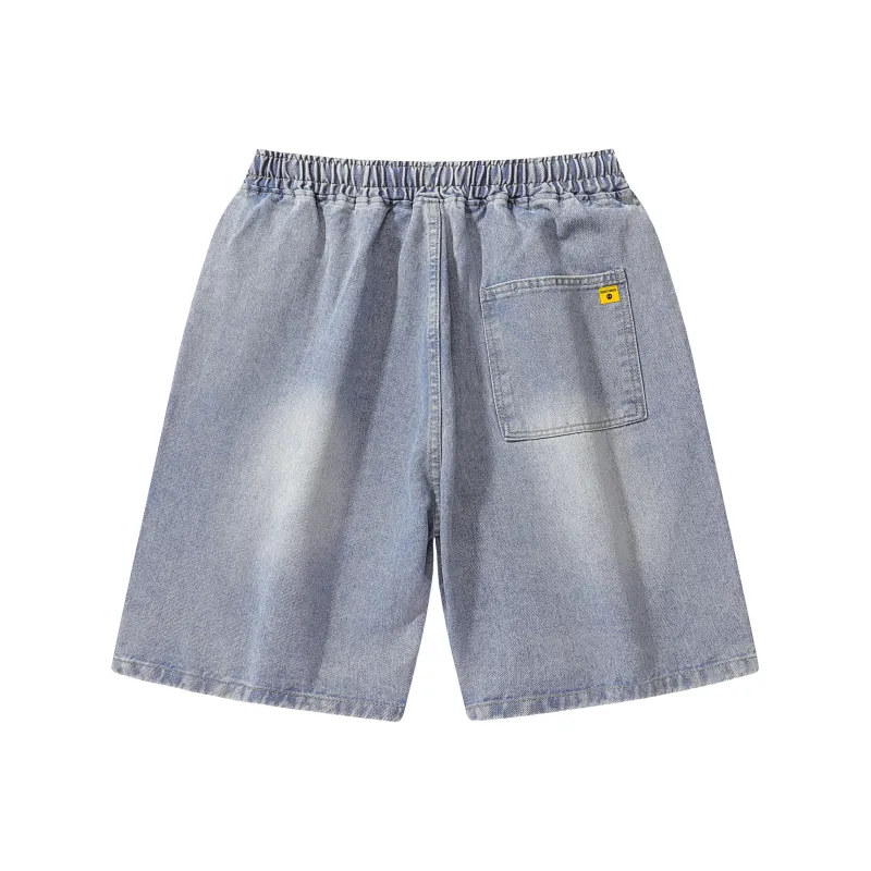 Ghost Mask Denim Shorts Unisex-7