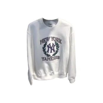 MLB New York Yankees Drop Shoulder Sleeve T Shirt Unisex Ivory White