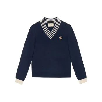 GUCCI V neck Wool Knit With Bee