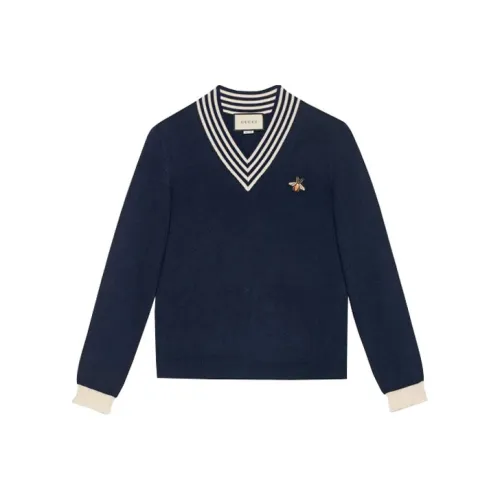 GUCCI V neck Wool Knit With Bee