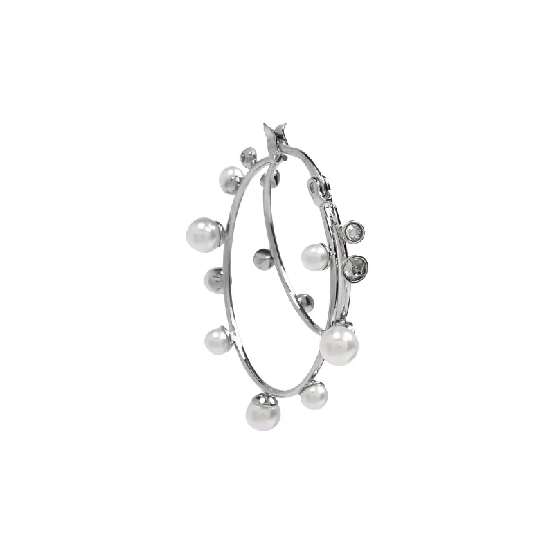 TORY BURCH Pearl embellished Hoop Earrings-2