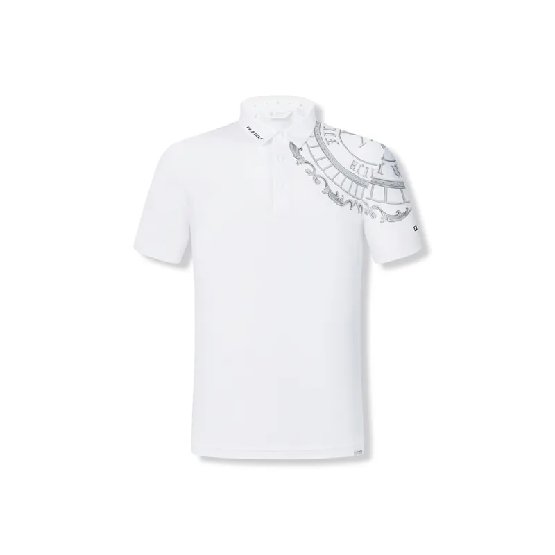 FILA Golf Series Short Sleeved Polo Shirt Men's Jade White-0