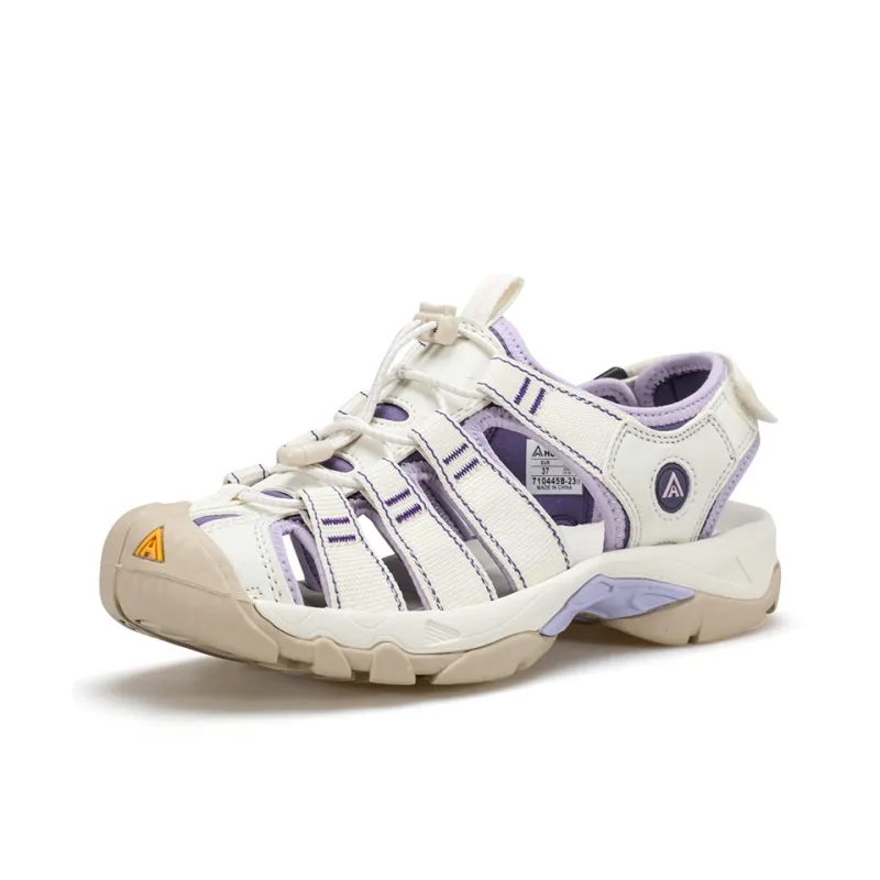HUMTTO Odor Resistant Quick Dry Abrasion Resistant River Trekking Shoes Women's White Purple-1