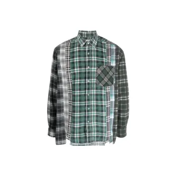 Needles Flannel Shirt 7 Cuts Zipped Wide Reflection Shirt