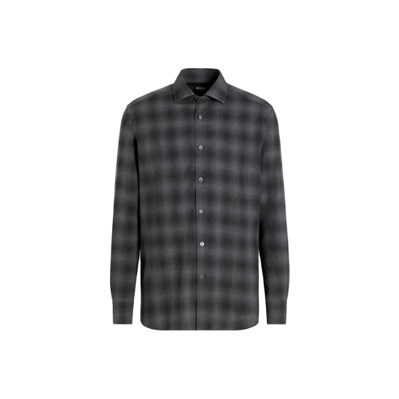 Zegna Cashco Shirt Shirt Men's Gray-0