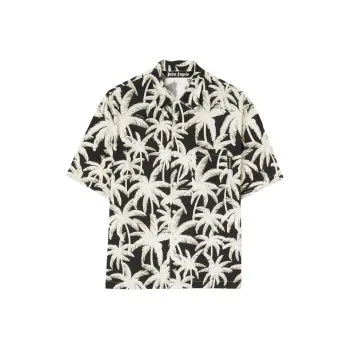 PALM ANGELS All Over Palm Printed Short Sleeved Shirt