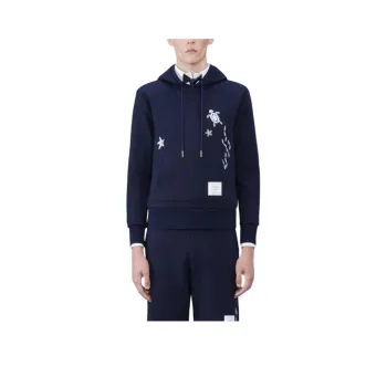THOM BROWNE Nautical Embroidery Cotton Hoodie
