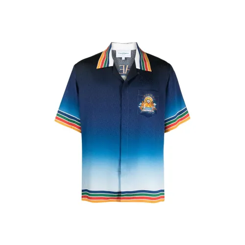 CASABLANCA Cuban Collar Short Sleeve Shirt