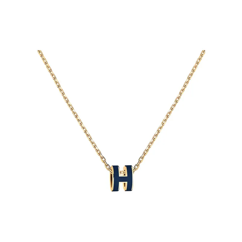 HERMES POP H Collection Gold Plated Necklaces Women's-0
