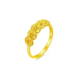 Crushed Ice Copper Coin Ring, Gold