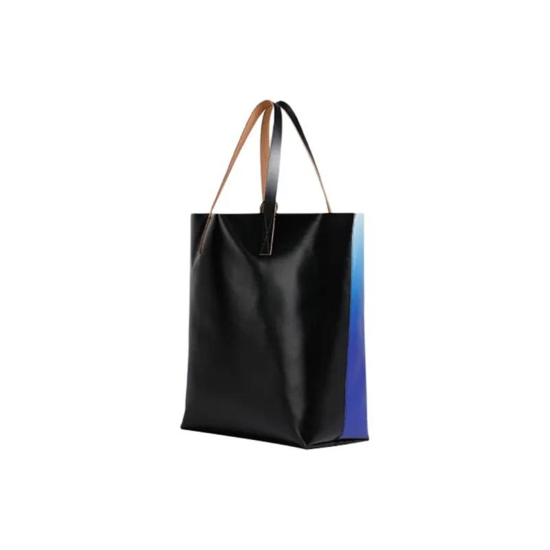 MARNI Tribeca Cow Leather Tote Bag Shopping Bag Shoulder Bag Handbag Men's Blue/Orange-2