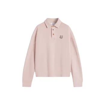 Maison Kitsune Bold Fox Head Fleece Oversize Polo Sweatshirt