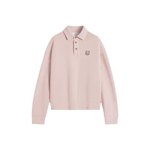 Maison Kitsune Bold Fox Head Fleece Oversize Polo Sweatshirt