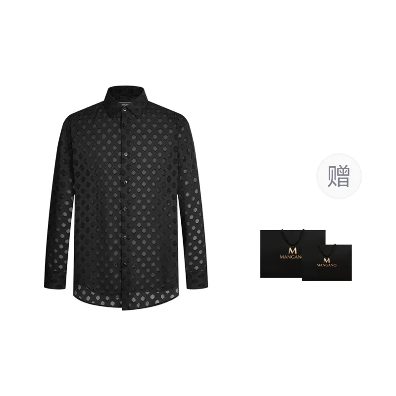 MANGANO Shirt Men's Black Comes With Brand Shopping Bag-2