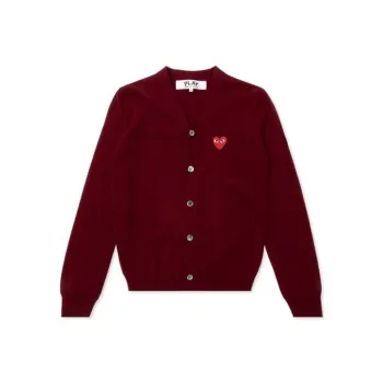 Comme Des Garcons Play Red Heart Knit Cardigan Sweater
