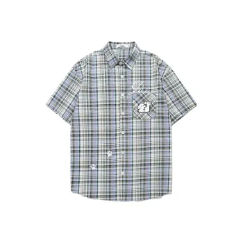 Guuka x Matsui Shirt Unisex Blue Plaid