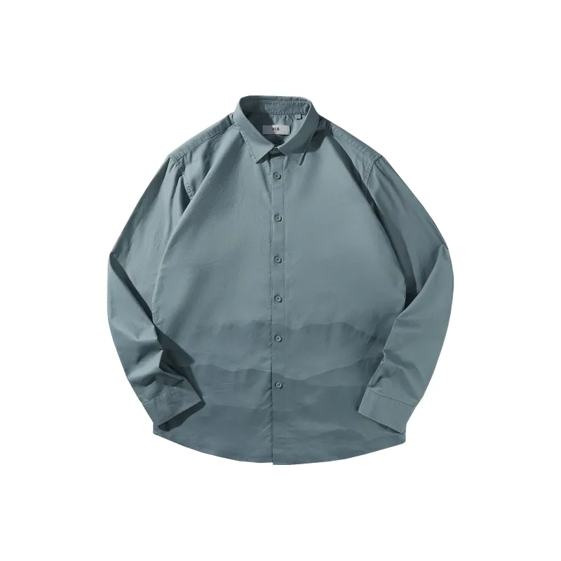 HLA Shirts Men Blue Gray Pattern 60-0