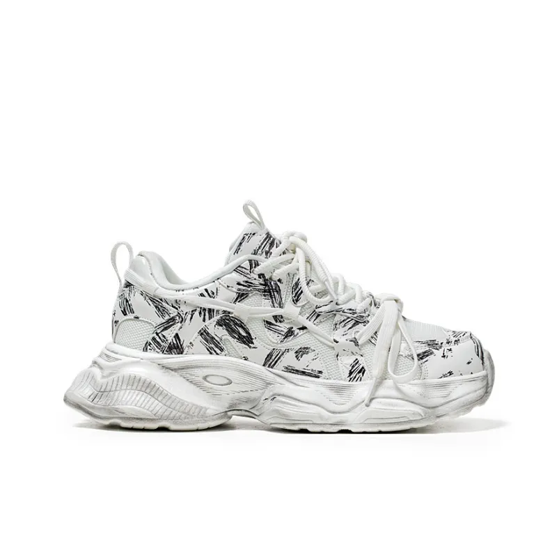 OUBT Niche Lace Up Slip Resistant, Breathable, Height Increasing Low Top Chunky Sneakers Unisex-7