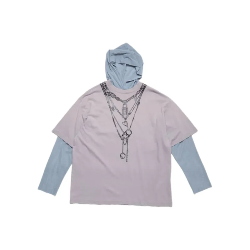 Acne Studios Layered Distressed Hooded T Shirt-0
