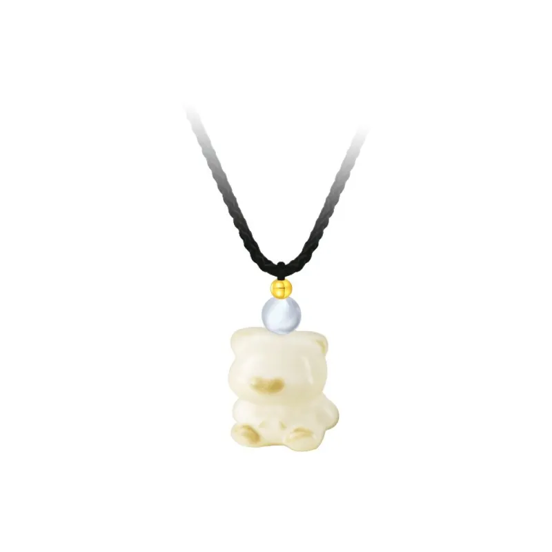 Blooming Petals White Jade Bodhi Necklaces Unisex-0