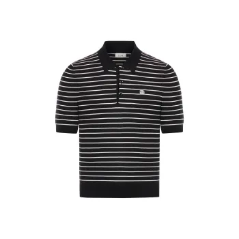 CELINE Triomphe Polo In Striped Fine Cotton