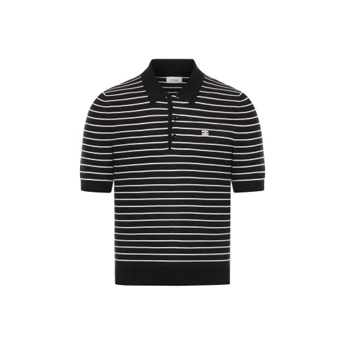 CELINE Triomphe Polo In Striped Fine Cotton