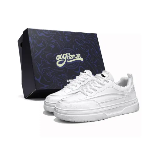 OUGLEMEN Slip Resistant, Abrasion Resistant, Lightweight Low Top Skateboard Shoes Men's Box