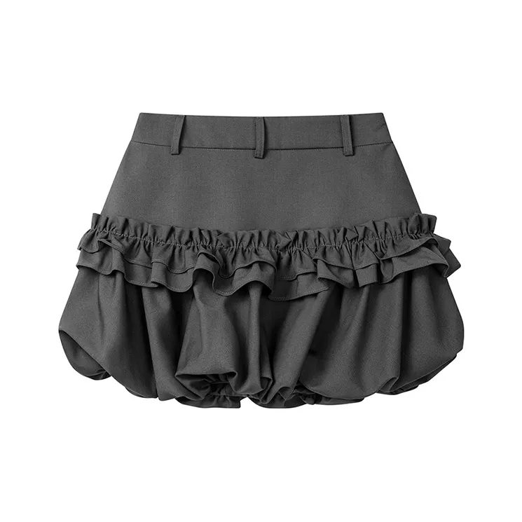 BEAUTIFUL CONFESSION Casual Short Skirts Women's Gray-1