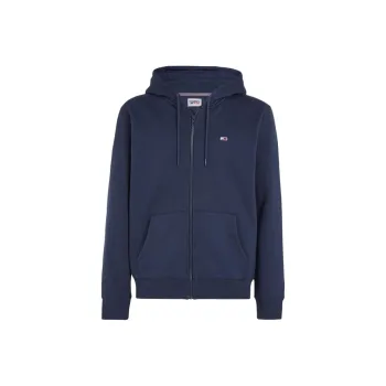Tommy Hilfiger Organic Cotton Fleece Zip-Thru Hoody Sweatshirt Men's Marine Blue