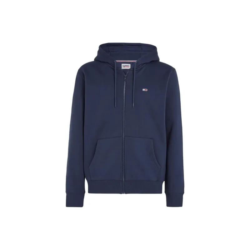 Tommy Hilfiger Organic Cotton Fleece Zip-Thru Hoody Sweatshirt Men's Marine Blue-0