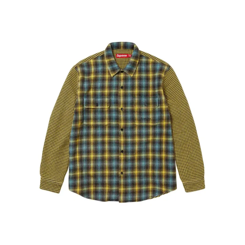 Supreme Houndstooth Plaid Flannel Shirt-4