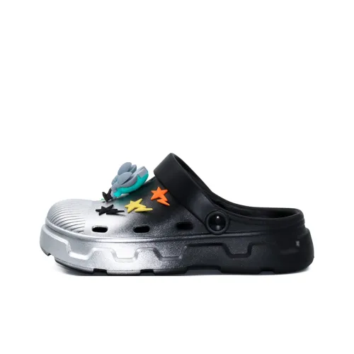 NANJIREN Clogs Unisex Black Silver Semi Spray