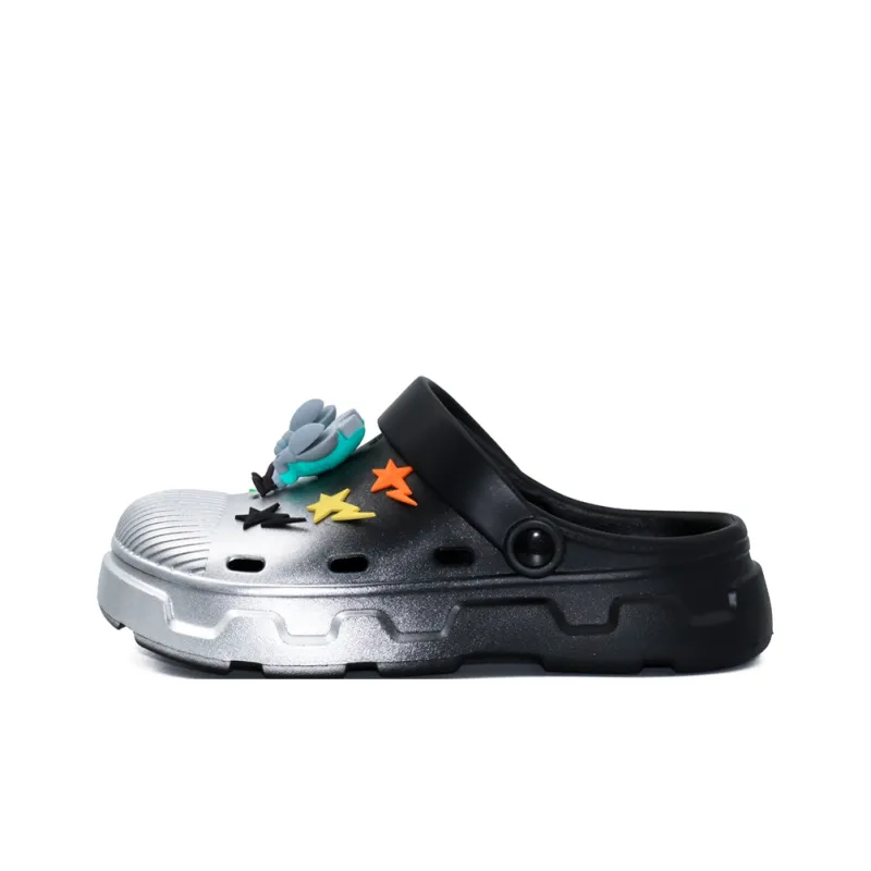 NANJIREN Clogs Unisex Black Silver Semi Spray-0