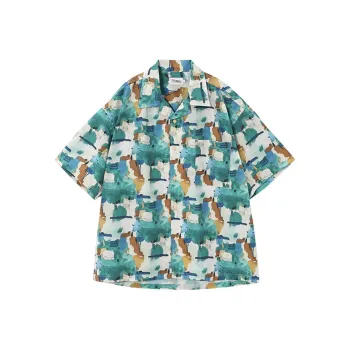 KORAKUBLUE Shirt Unisex Oil Painting Green