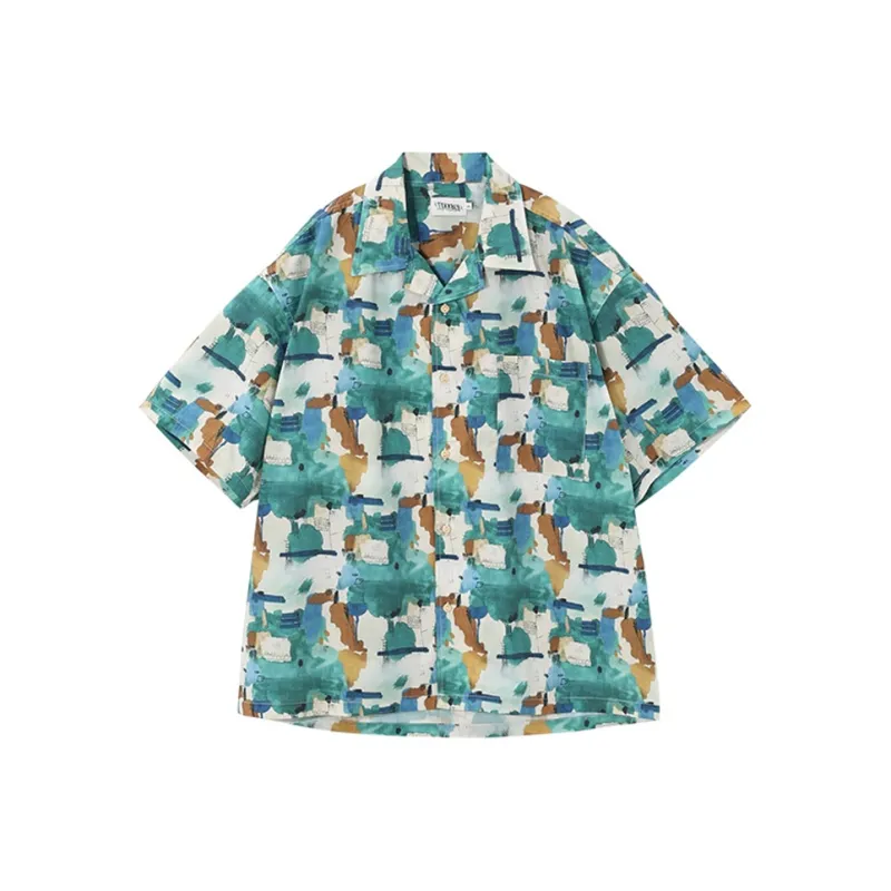 KORAKUBLUE Shirt Unisex Oil Painting Green-0