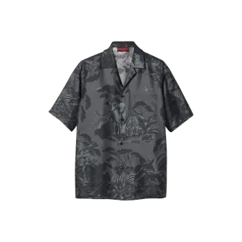 GUCCI Flora And Fauna-print Silk Shirt