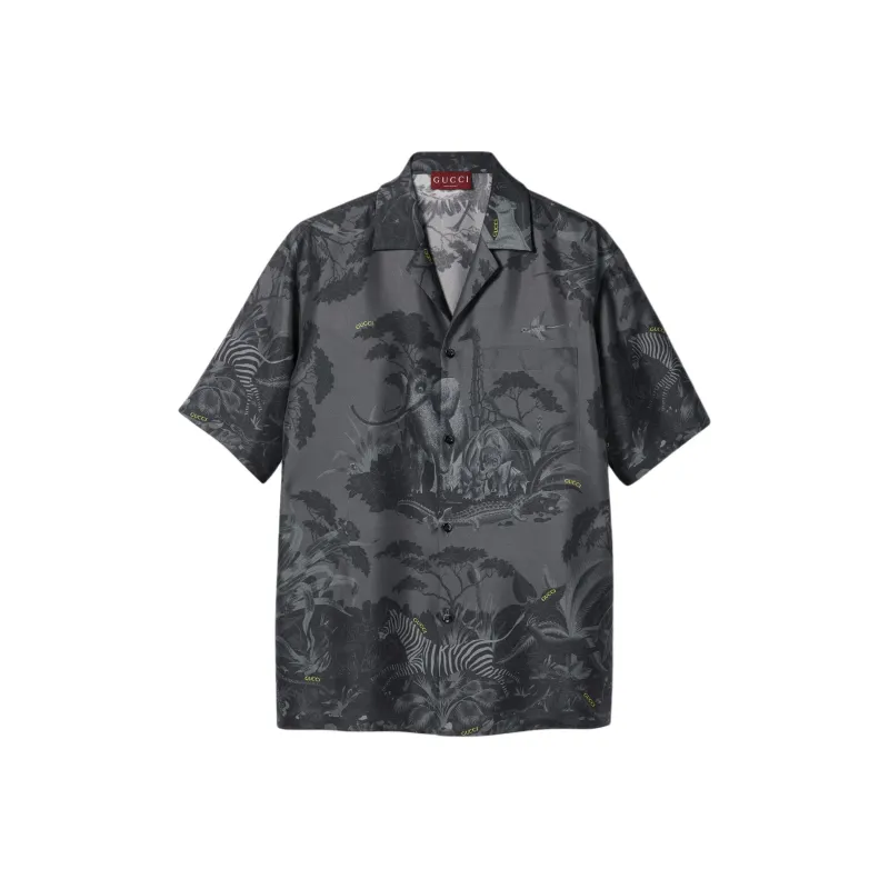 GUCCI Flora And Fauna-print Silk Shirt-0