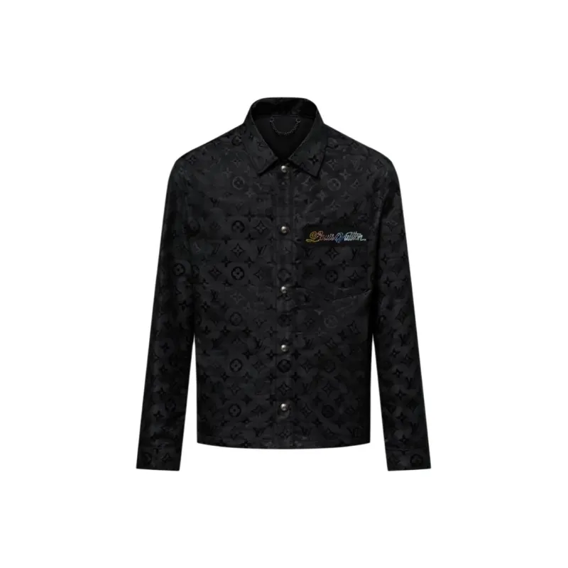 LOUIS VUITTON Monogram SS25 Spring Men's Collection Shirt Men's Black-0