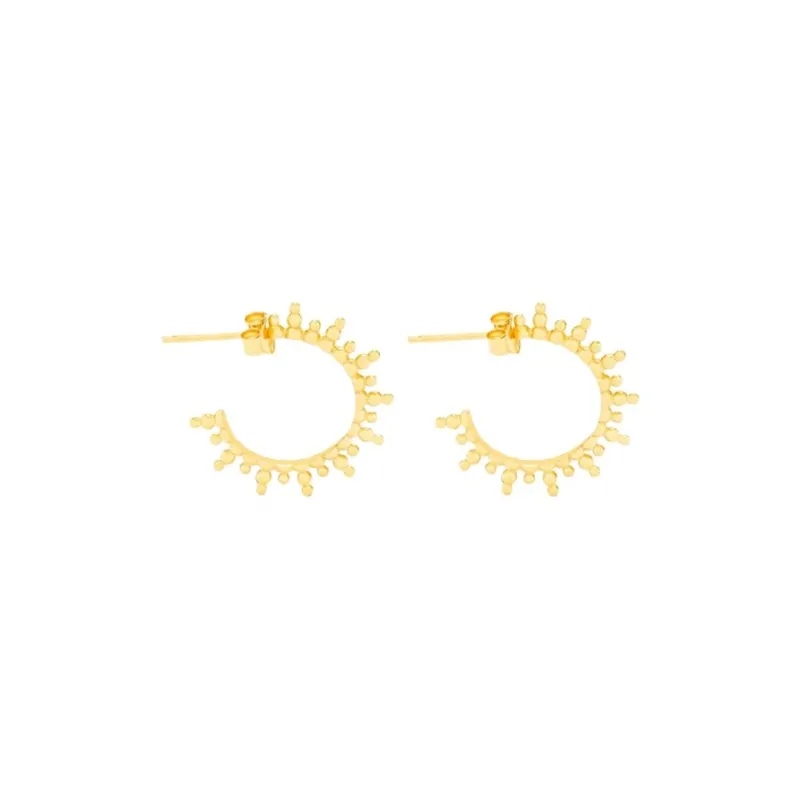 Radiant 925 Sterling Silver, Gold Plated Earrings Women's Gold-1