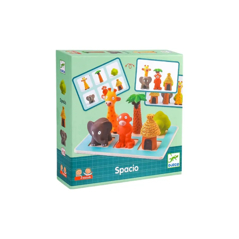 DJECO Jungle Little Animal Line Up And Hide and Seek Spatial Relationship Puzzle Board Games-1
