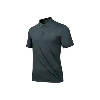 Anta Variety Training Collection Polo Shirt Men's Oil Indigo Green