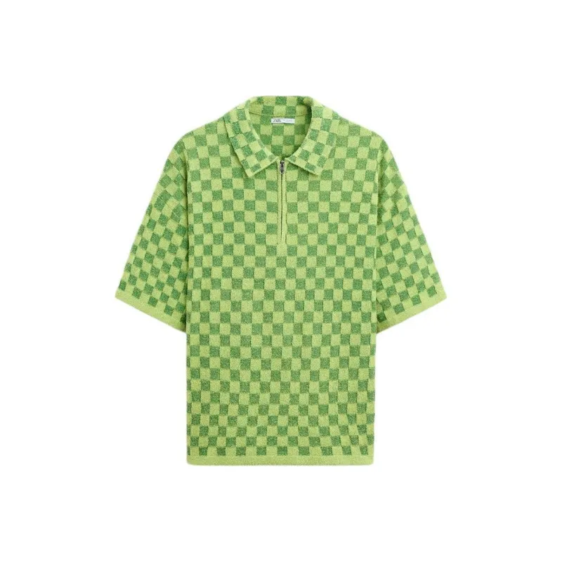 ZARA Polo Shirts Men Green-0