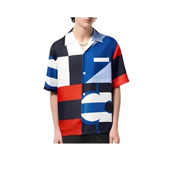 LOUIS VUITTON Printed Short Sleeved Silk Shirt
